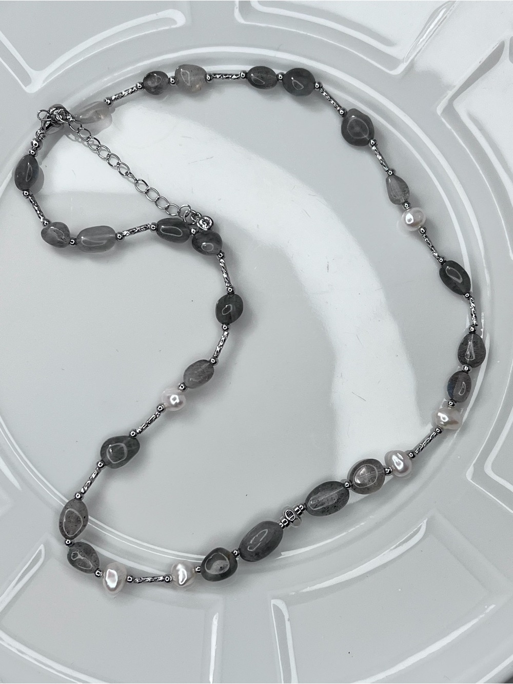 Handmade Freshwater Organic Pearl & Moonstone Necklace